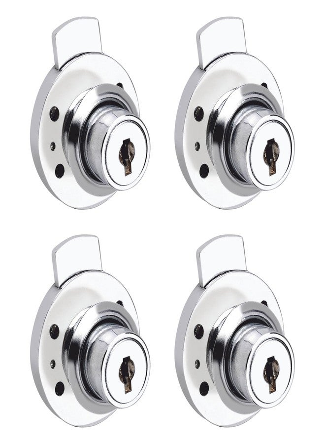 Xpert Multipurpose Round - Set of 4 Locks (6 Same Keys for All Locks) - Used for Drawer Lock with Master Key and Cupboard Lock (Furniture Lock) Made of Zinc - Image 1